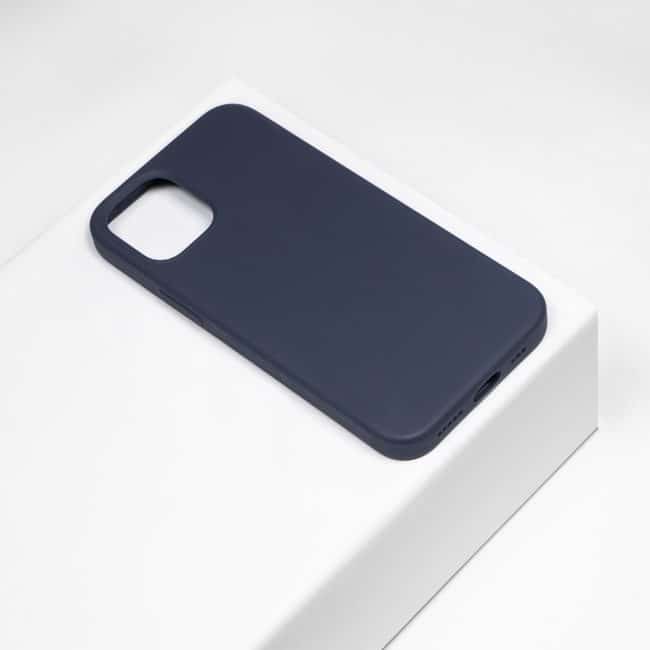 donkerblauw siliconen telefoonhoesje iPhone 12