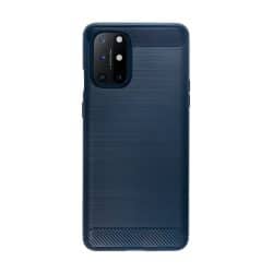 Carbon soft case hoesje OnePlus 8T blauw