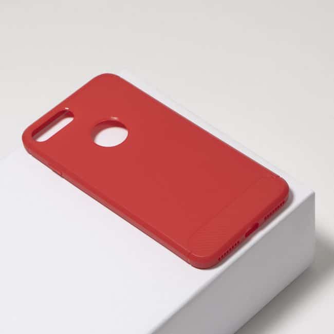 Carbon rode hoesje iPhone 8 Plus