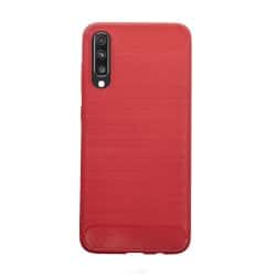 Samsung Galaxy A70 carbon telefoonhoesje rood