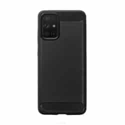 Samsung Galaxy A71 carbon telefoonhoesje zwart