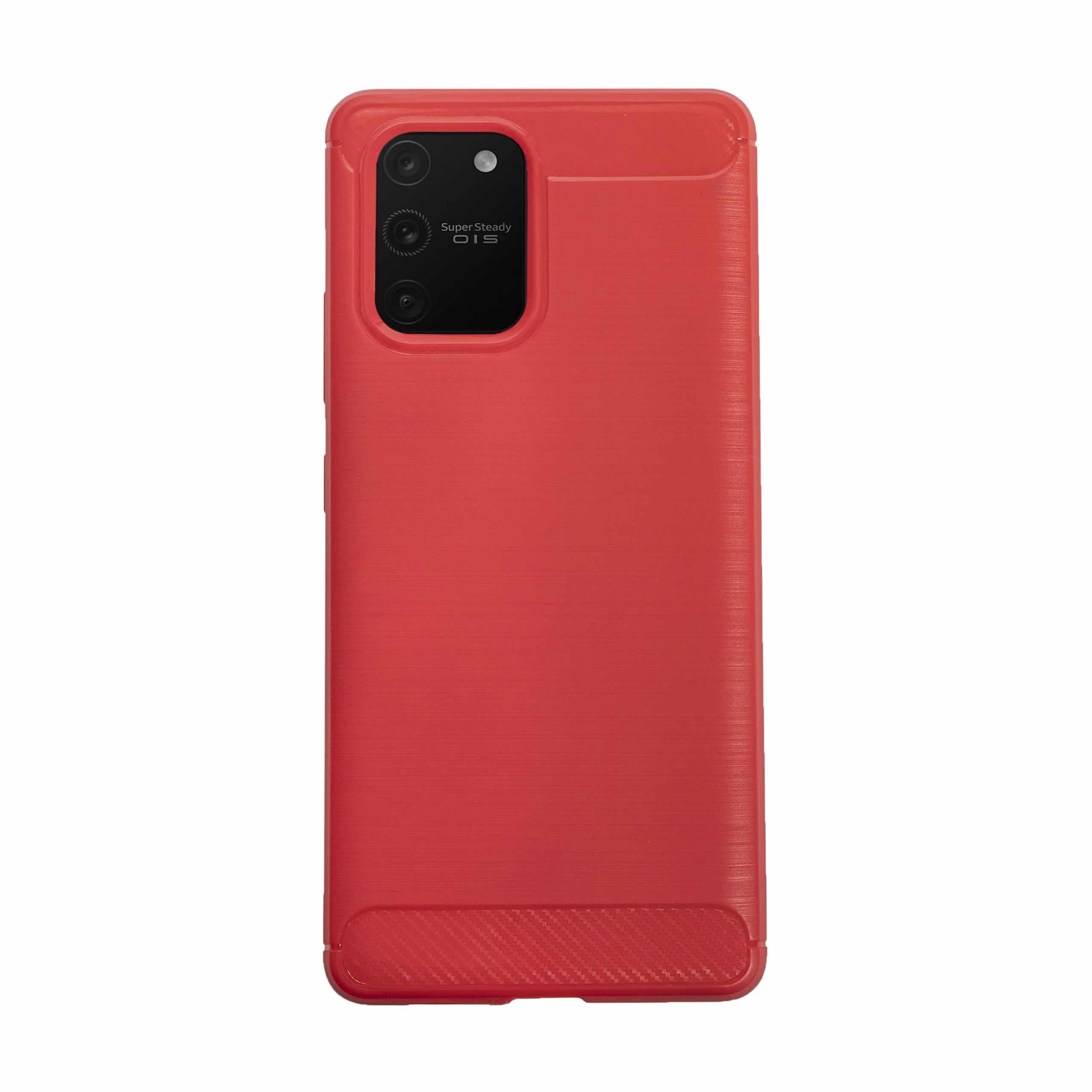 Samsung Galaxy S10 Lite carbon telefoonhoesje rood