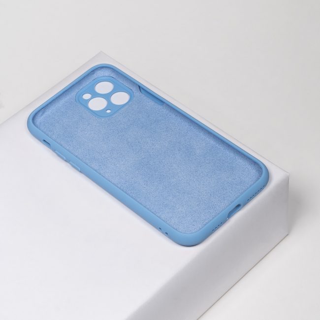 Lichtblauw siliconen telefoonhoesje iPhone 11 Pro Max